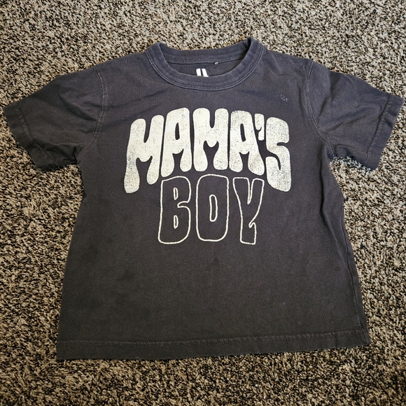 Cotton On Mama's Boy Kids T-Shirt Gray Short Sleeve Size 4 Graphic tee - Picture 1 of 5